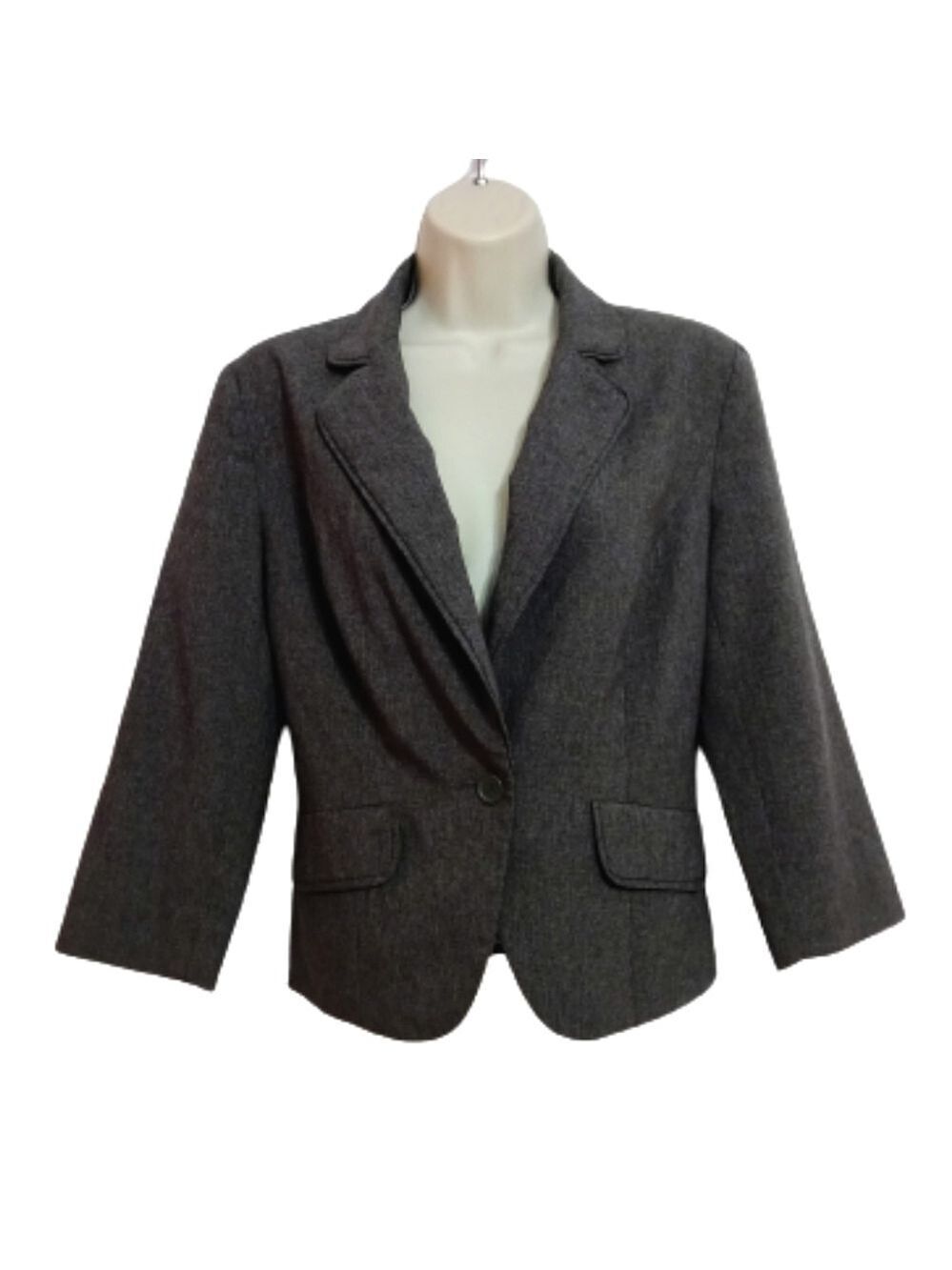 New York & Company Grey Tailored Blazer Jacket Size 8